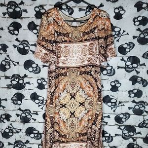 RAXEVSKY PATTERNED MIDI DRESS